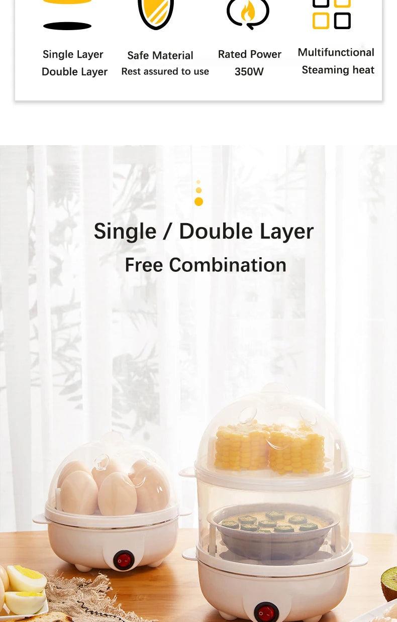 Electric Eggs Cooker, Rapid Multifunctional Mini Eggs Cooker Boiler For Poached Eggs, Scrambled Eggs, Omelets, Auto Shut