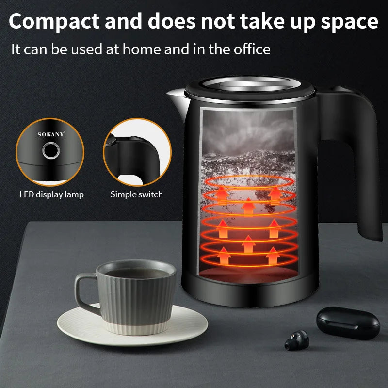 Travel Electric Kettle 500ML Stainless Steel Portable Water Boiler for Tea Coffee Home Kitchen Electric Teapot Smart Kettle
