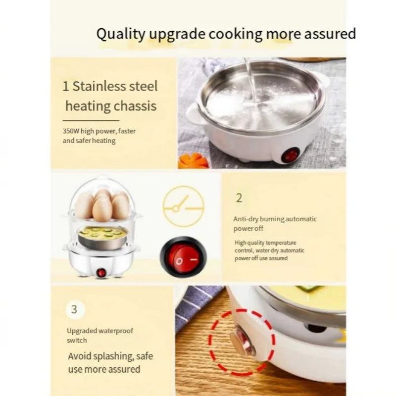 Electric Eggs Cooker, Rapid Multifunctional Mini Eggs Cooker Boiler For Poached Eggs, Scrambled Eggs, Omelets, Auto Shut