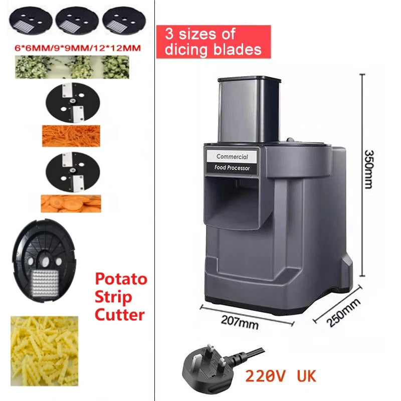 110V/220V Commercial Vegetable Cutter 3 in 1 Automatic Multifunctional Electric Slicing Shredding Dicing Vegetable Fruit Radish