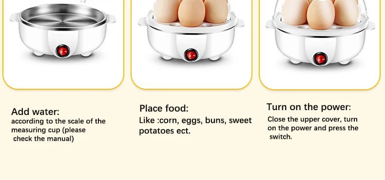 Electric Eggs Cooker, Rapid Multifunctional Mini Eggs Cooker Boiler For Poached Eggs, Scrambled Eggs, Omelets, Auto Shut
