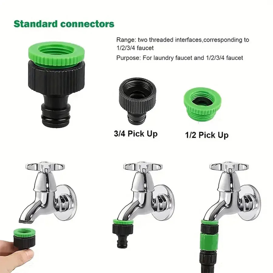 Retractable Magic Garden Hose High Pressure Car Wash Water Gun Portable Pressure Washer for Home Garage Patio Outdoor Cleaning