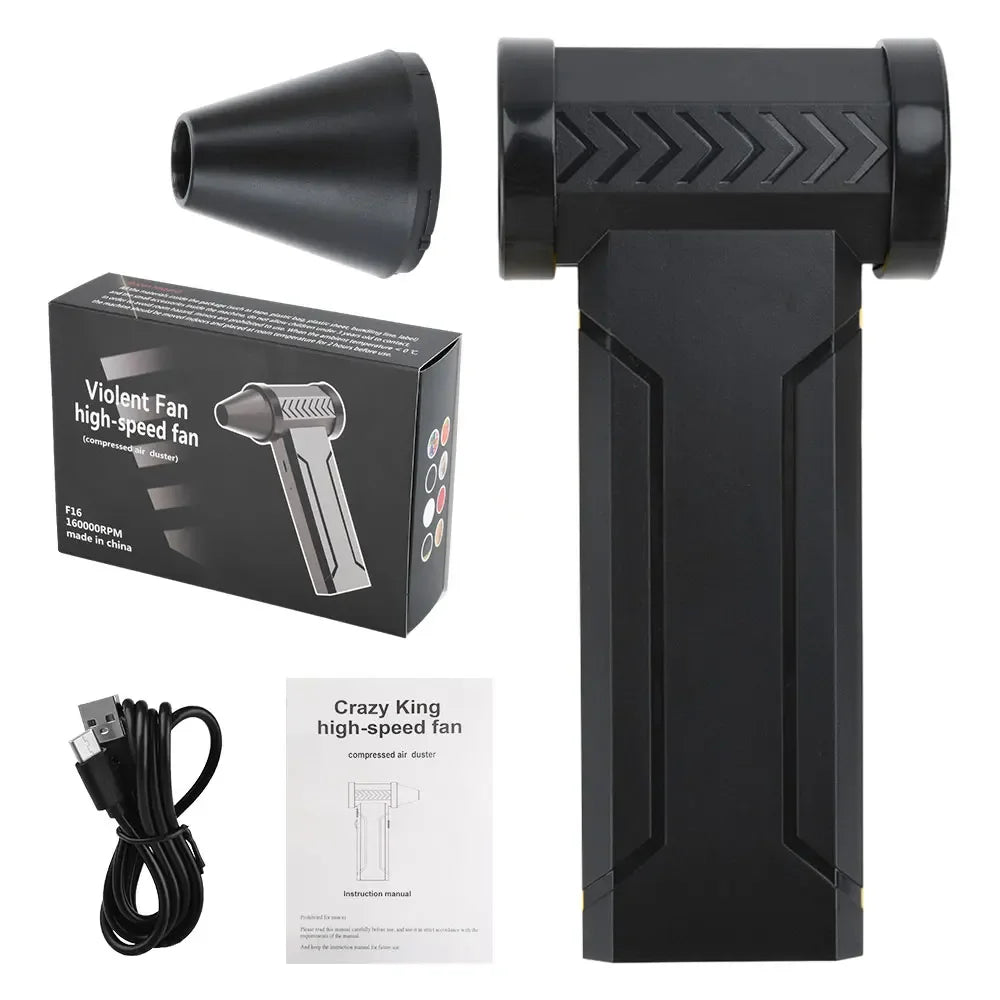 Electric Turbo Jet Fan 160000 RPM Brushless Motor High-Speed Turbo Violent Fan USB Rechargeable Powerful Dust Blower 10000mAh