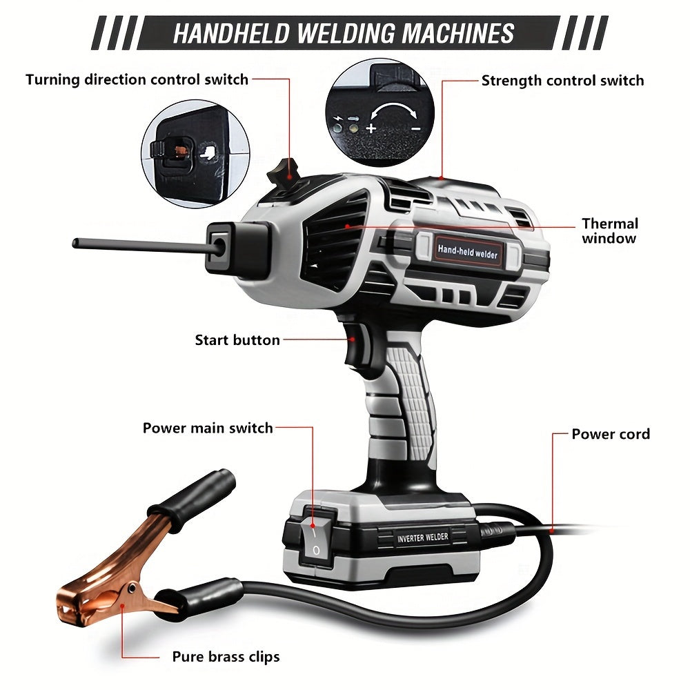 4600W High-Efficiency Semi-Automatic Welding Machine - 110V Handheld Arc Welder, with Digital Intelligent Current Thrust, Fits 2.5mm Electrodes, Portable Welder for Professional Use