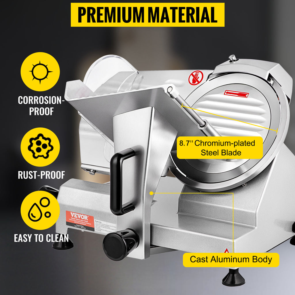 SucceBuy Meat Slicer 200W/240W/320W/340W Electric Deli Food Slicer Adjustable Thickness for Commercial Home Use Cut Meat Cheese